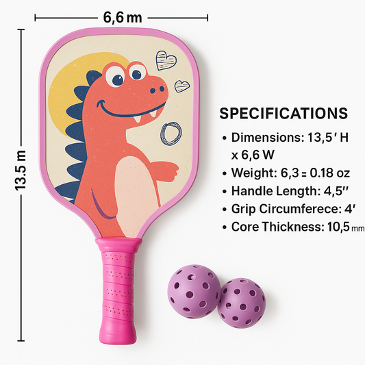 Dino Rally Pickleball Paddle For Kids